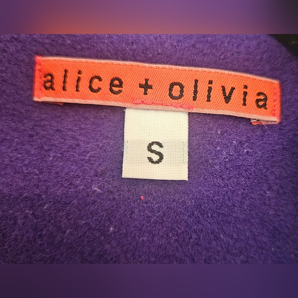 Alice + Olivia Purple S Small Wool Bubble Coat Wool Blend Drop Waist Lined - Picture 5 of 11